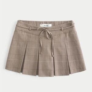 Hollister Tan and Red Plaid Mini Skirt